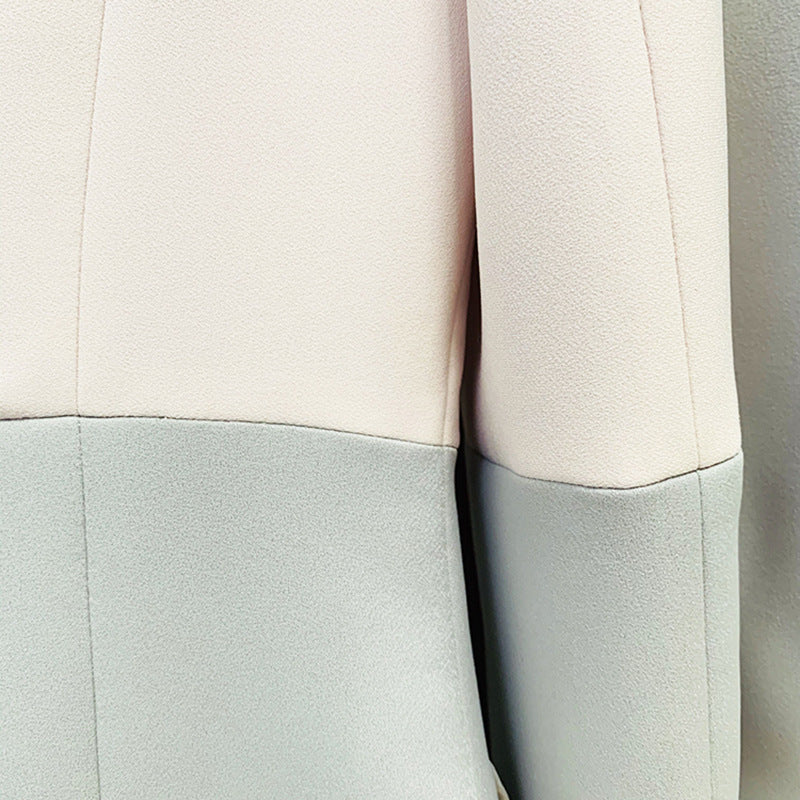 One Button Mid Length Bell Bottom Business Suit