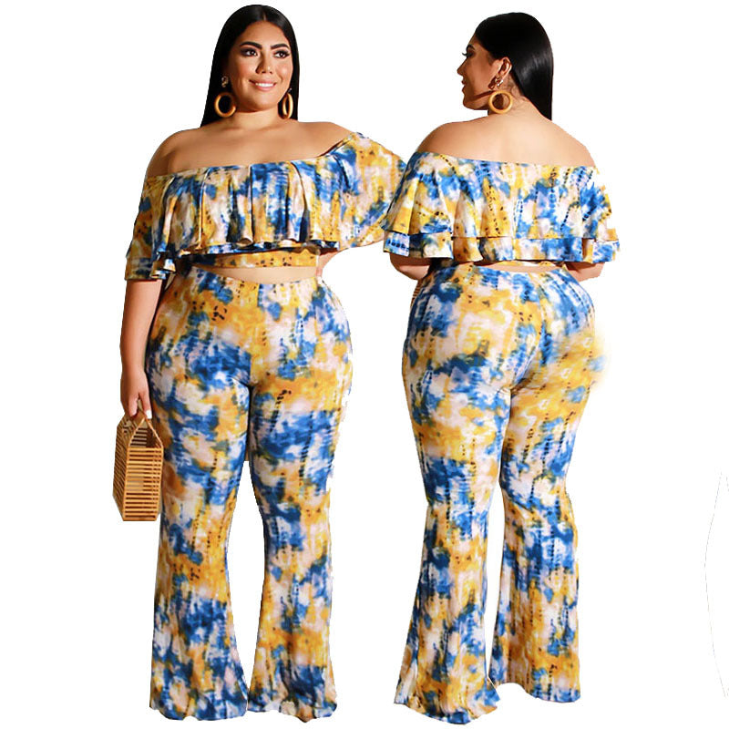 Plus Size Women Clothing Summer New Printing Suit