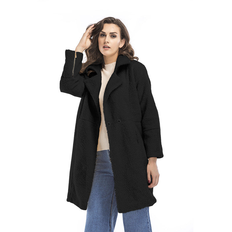 Autumn Winter White Coat Mid-length Woolen Coat Women