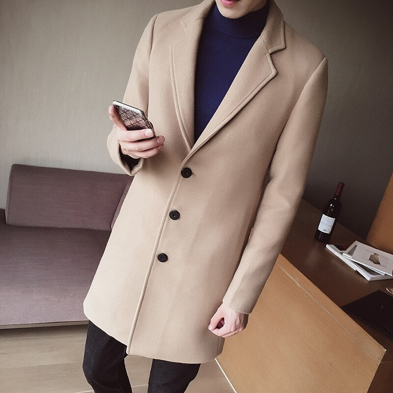 Classic Trench Slim Fit Men Coat