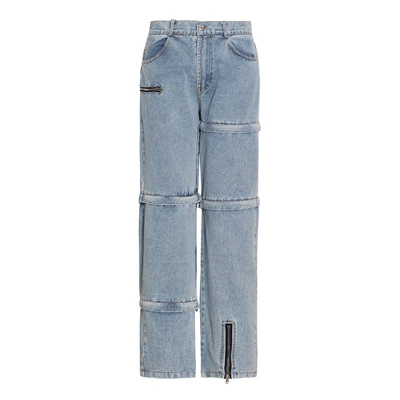 Street Brand Stitching Detachable Jeans