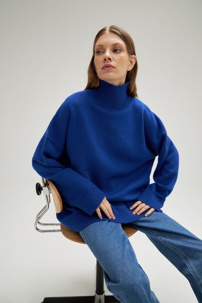 Knitted Half Turtleneck Loose Autumn Winter Sweater Women