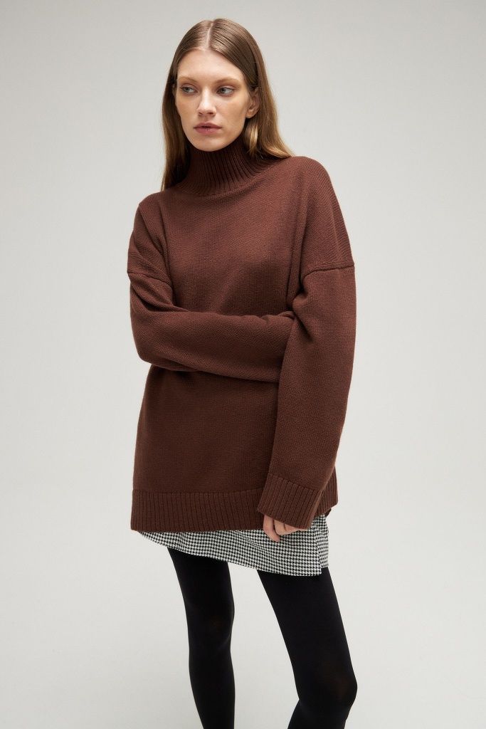 Knitted Half Turtleneck Loose Autumn Winter Sweater Women