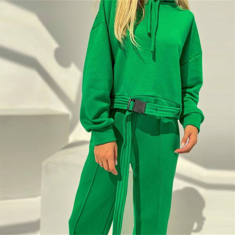 Autumn Winter Hooded Sweater Trousers