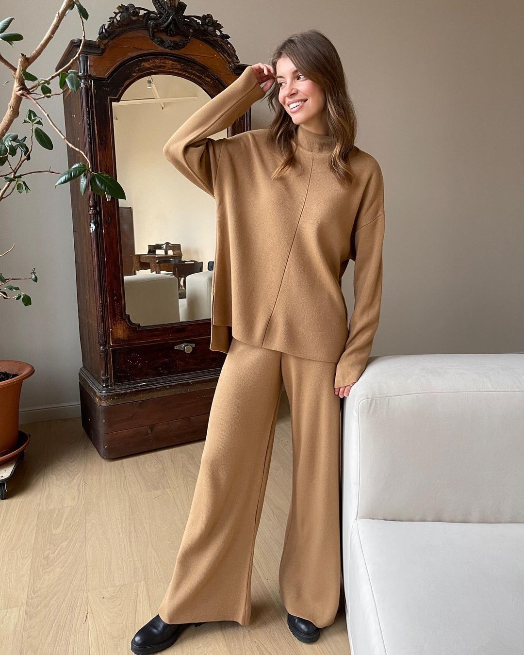 Loose Casual Sweater Knitted Pants Set