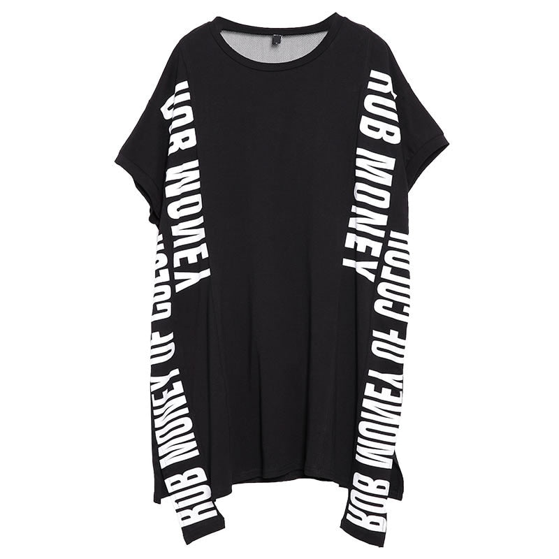 XITAO Europe Print Letter Street Style Dress