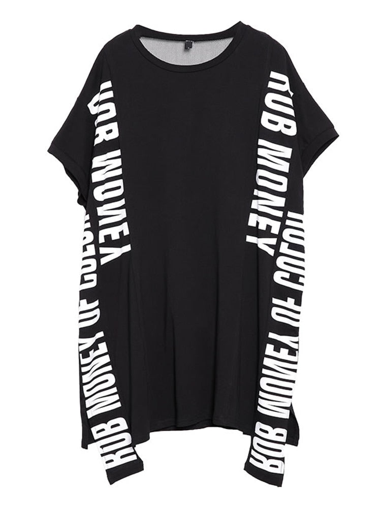 XITAO Europe Print Letter Street Style Dress