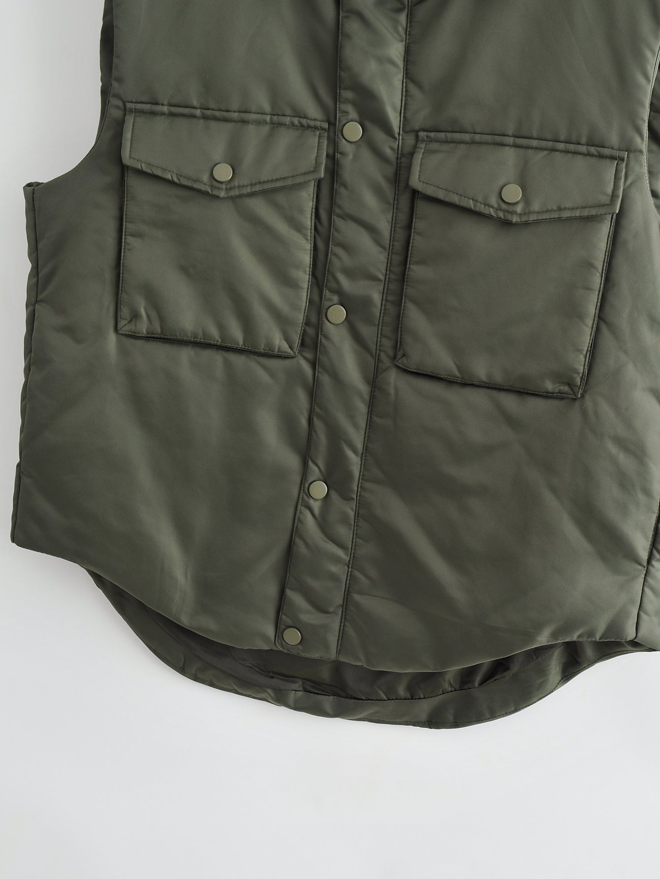 Spring Summer Cotton Padded Jacket Work Vest Army Green Cardigan