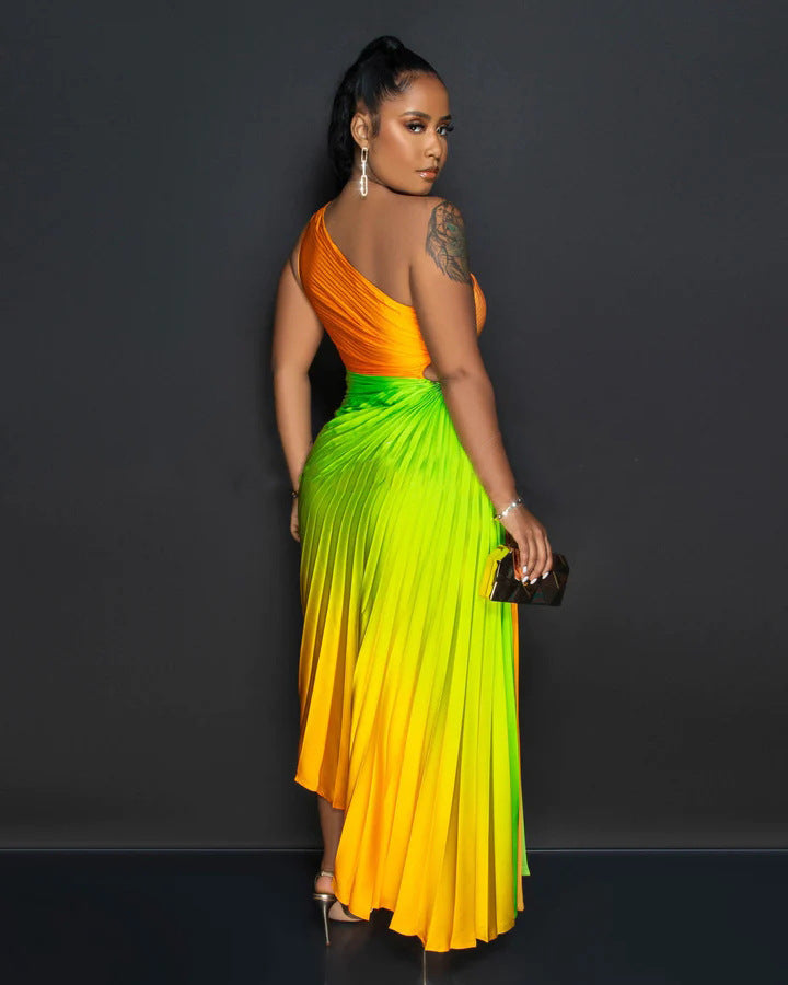 Gradient Jumpsuit Draped Dress