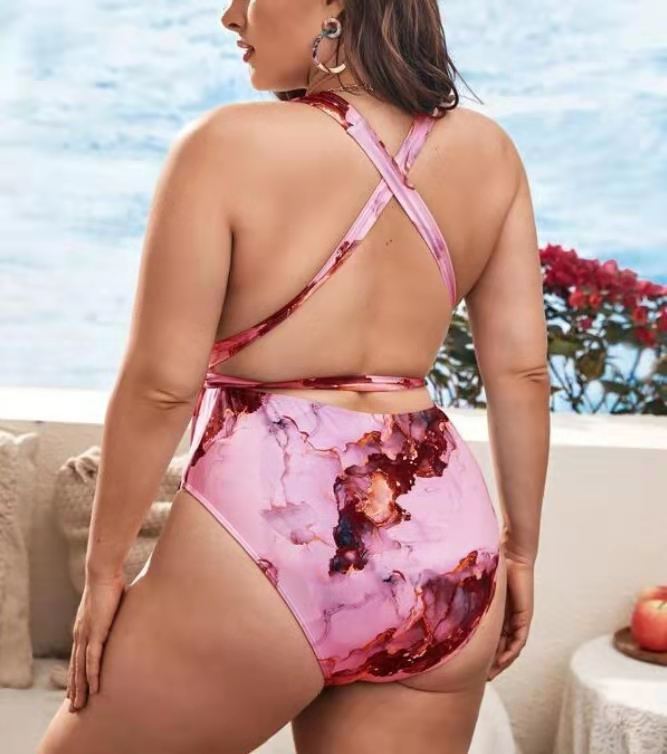 Plus Size One Piece Sexy Backless Swimsuit