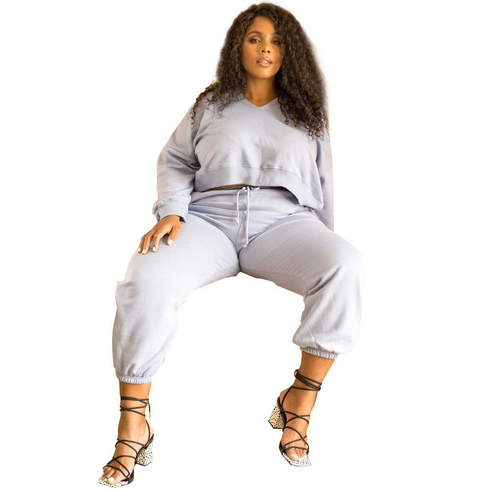 Solid Color Casual Sweat Suit