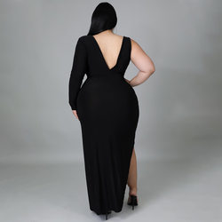 Sexy Hollow Out Cutout Single Sleeve Maxi Dress