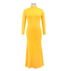 Turtleneck Long Sleeve round Neck Mop Dress