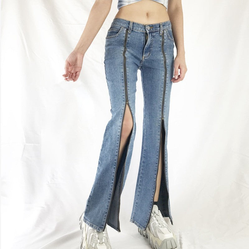 Takeaway Zip Wide Leg Jeans