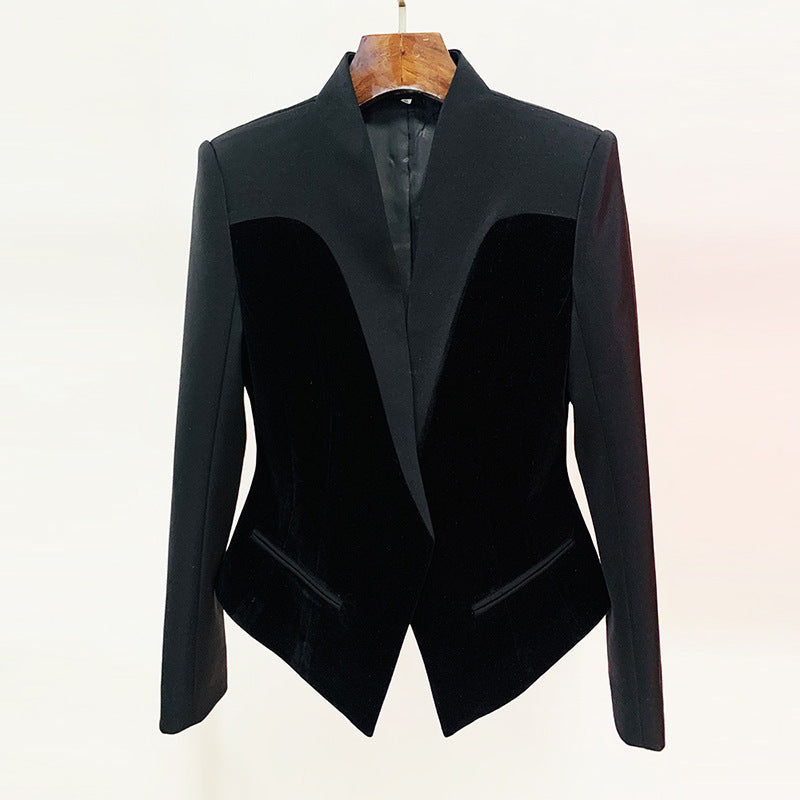 Stars Slim Structure Profile Velvet Stitching Blazer