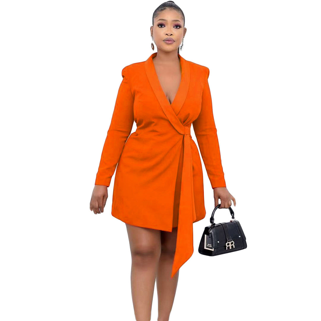 Office Slim Fit Lace up Suit Dress