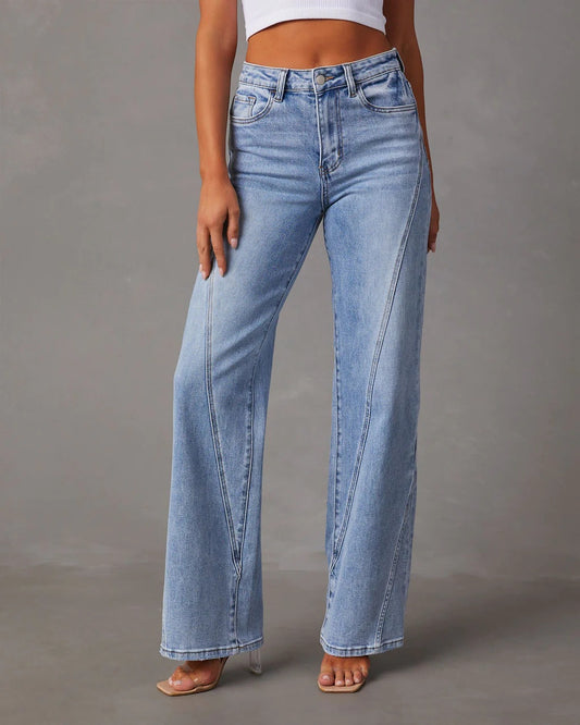 High Waist Loose Denim Holes Jeans